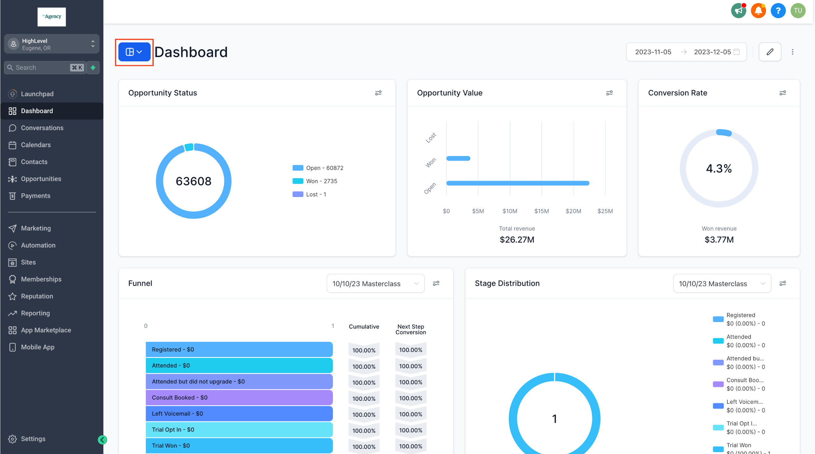 Dashboard Screenshot
